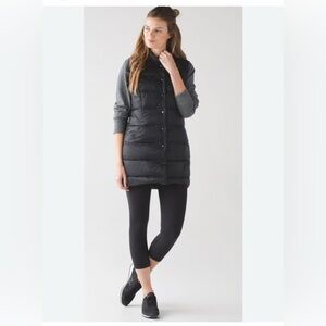 Lululemon Black Long Down Puffer Vest size 8